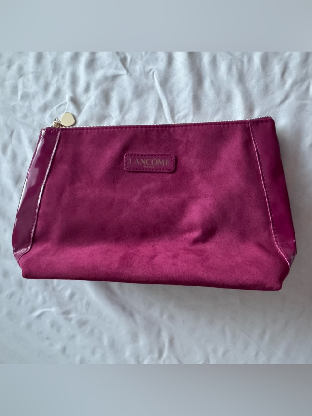 Lancome Magenta Velvet Cosmetic Bag